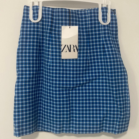 Zara NWOT Blue Micro Plaid
Min Skirt - Picture 1 of 7